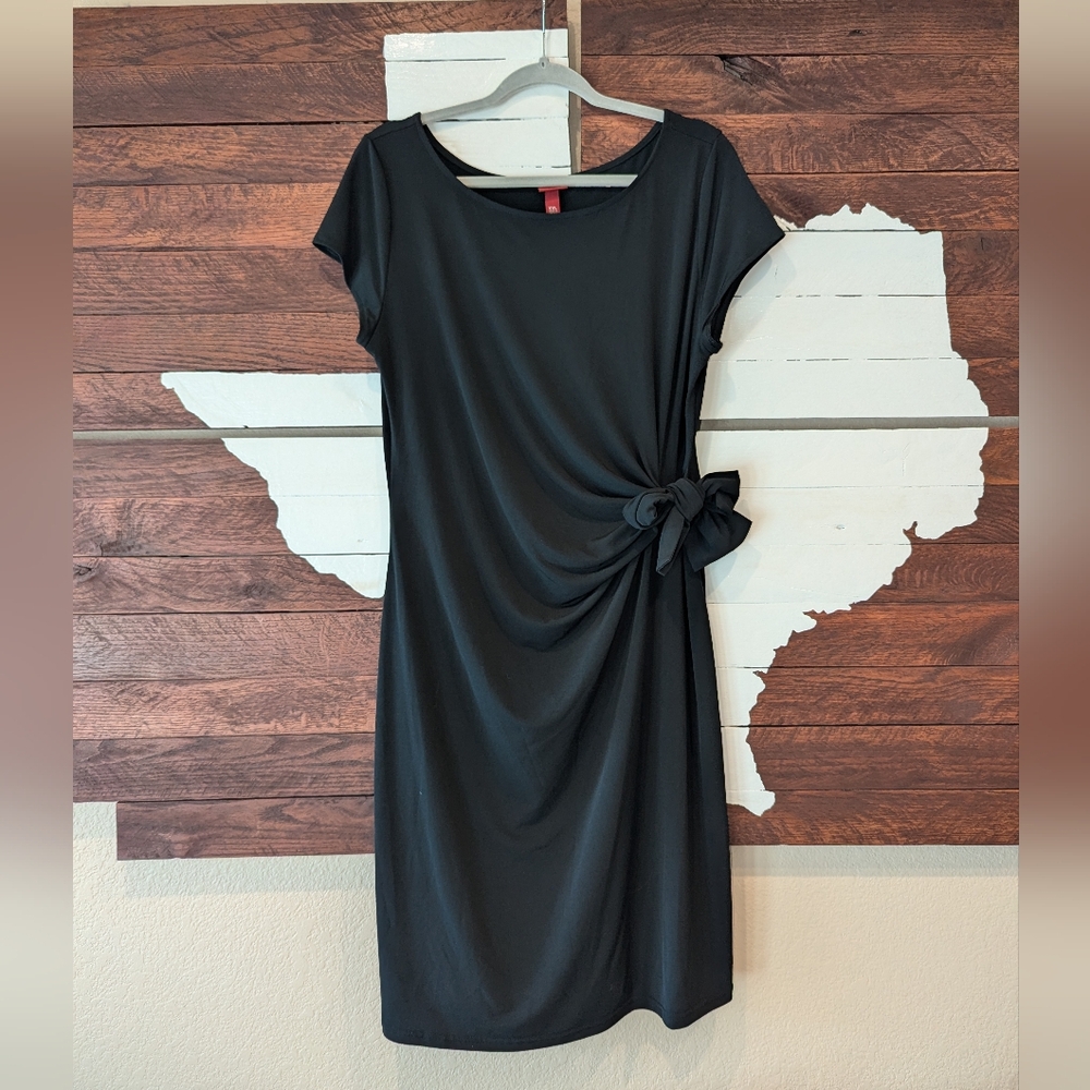 Merona Black Midi Dress with Side Tie